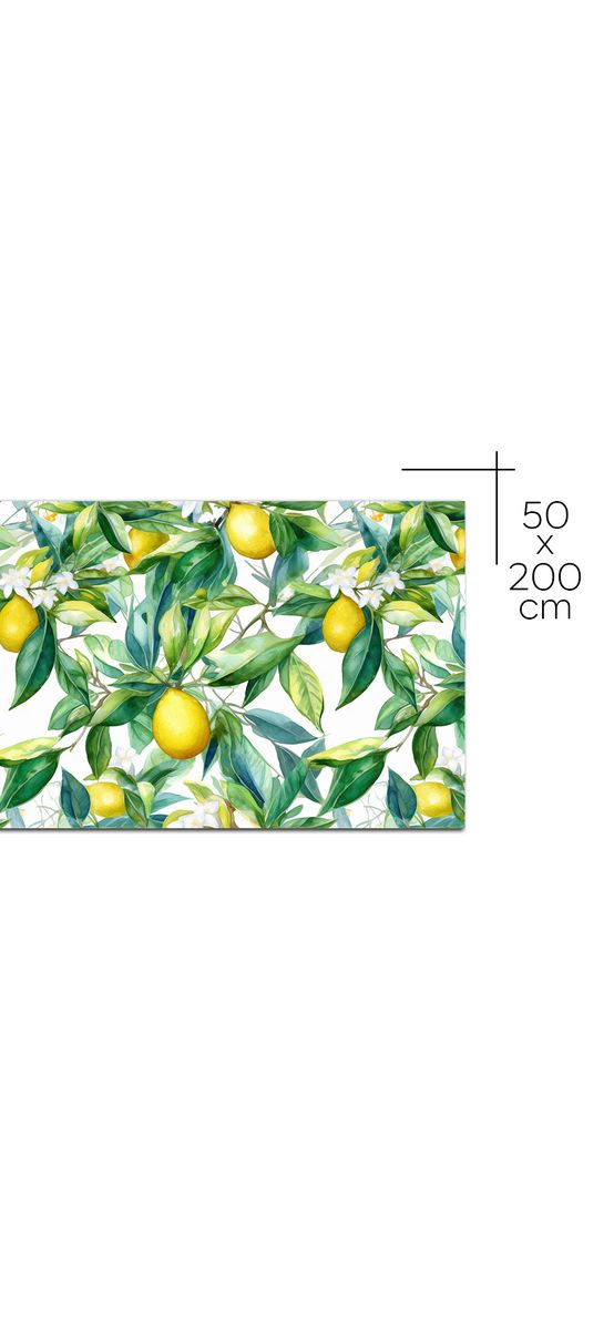 Autocolant pentru mobilă cu model lămâi, Folina, rolă de 50x200 cm