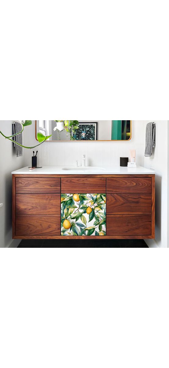 Autocolant pentru mobilă cu model lămâi, Folina, rolă de 50x200 cm