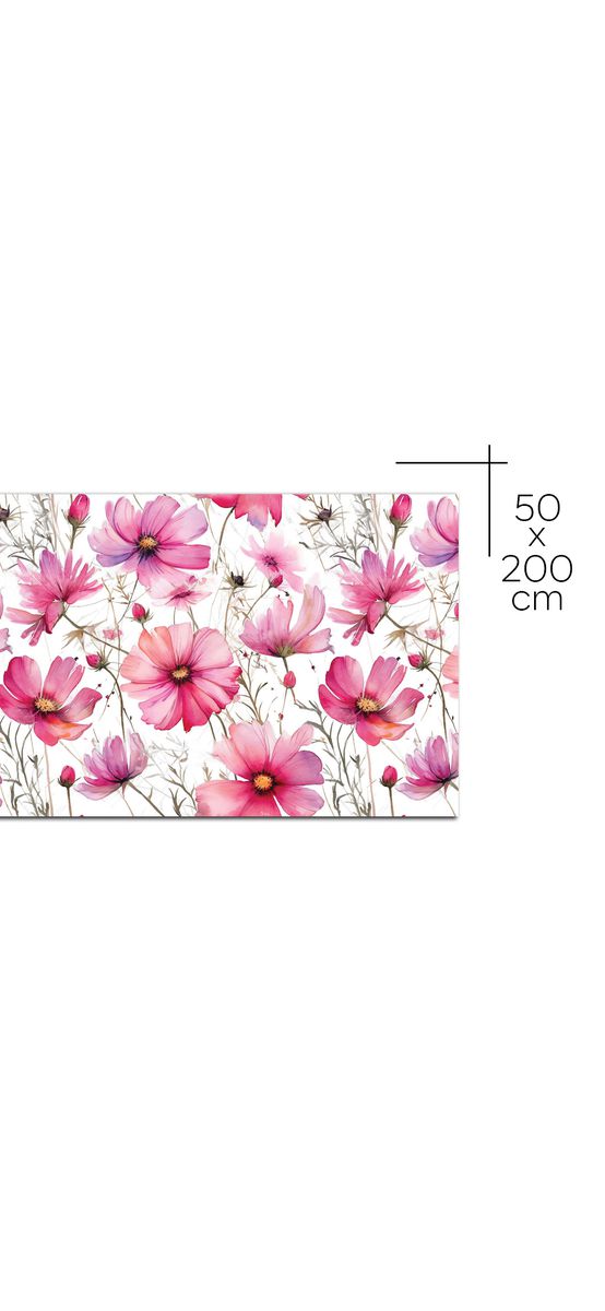 Autocolant pentru mobilă cu model maci de grădină, Folina, rolă de 50x200 cm
