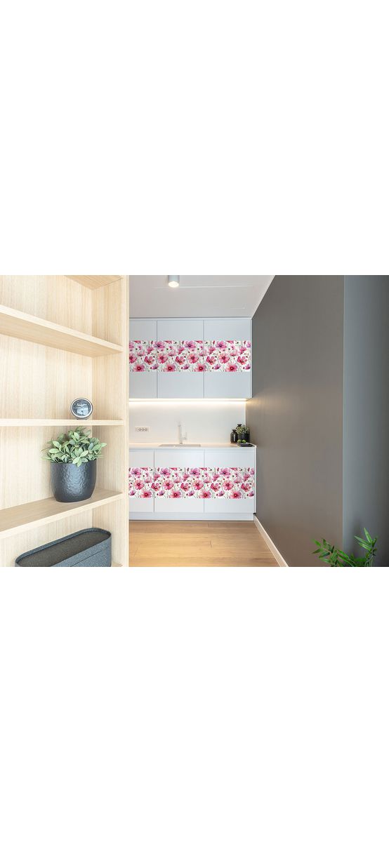 Autocolant pentru mobilă cu model maci de grădină, Folina, rolă de 50x200 cm