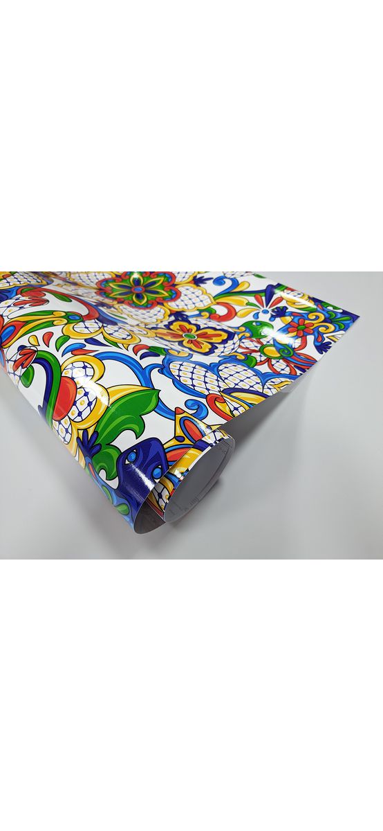 Autocolant mobilă decorativ, Folina, model floral multicolor, 100 cm lăţime