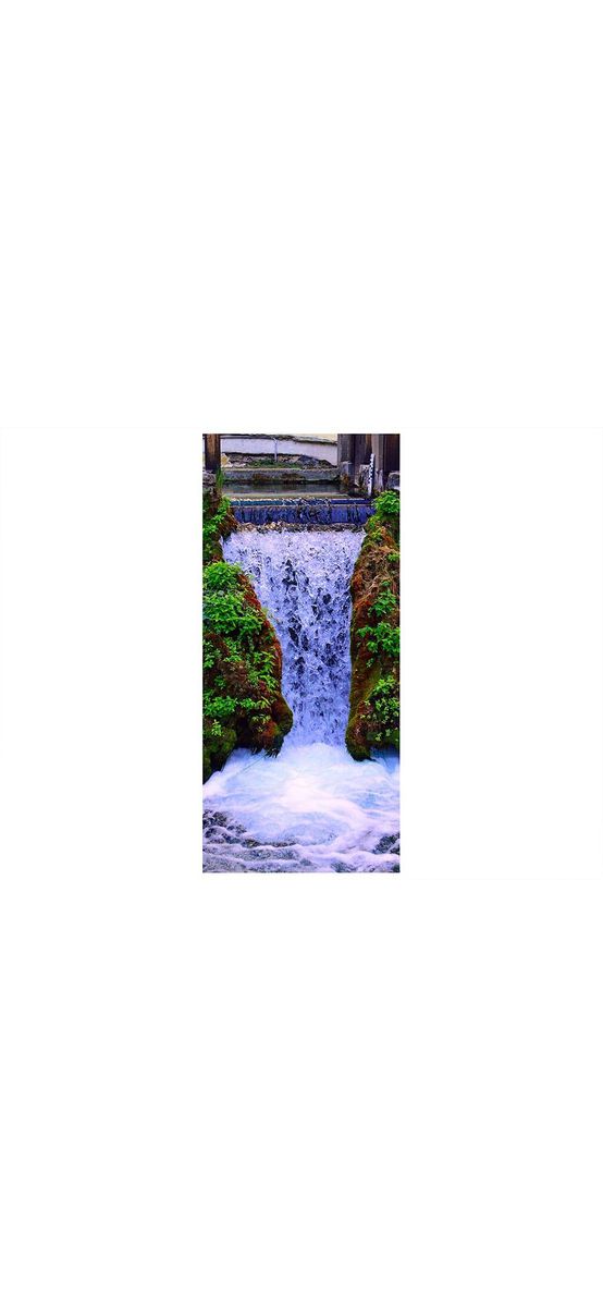 Autocolant uşă Cascadă, Folina, model multicolor, dimensiune autocolant 92x205 cm