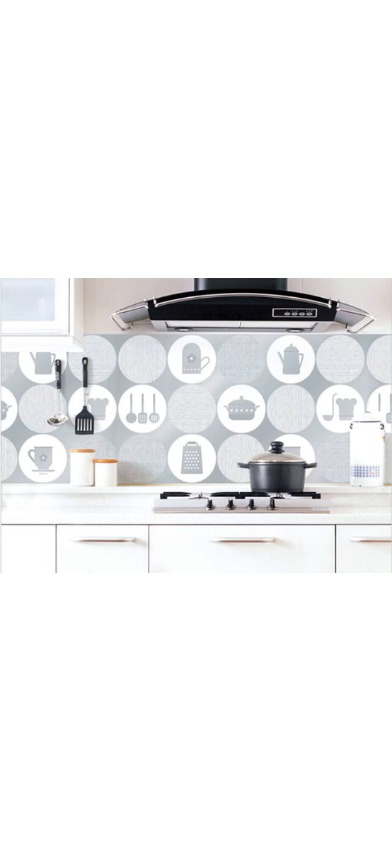 Autocolant perete Kitchen Art, Magicfix, aluminiu, argintiu, lățime 45 cm
