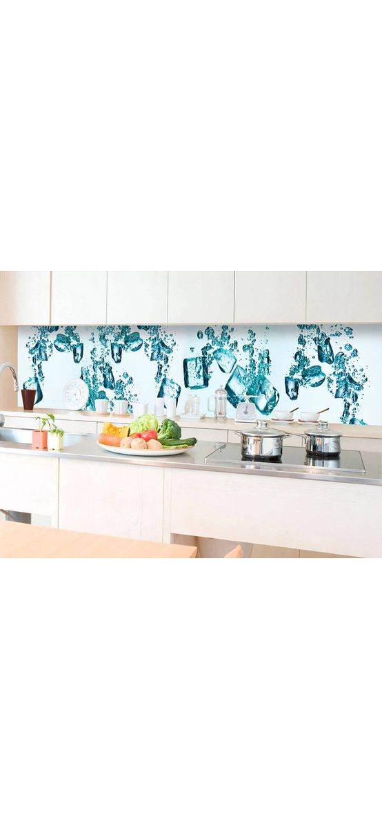 Autocolant perete backsplash, Dimex, model Cuburi gheaţă, rezistent la apă şi căldură, rolă de 60x350 cm