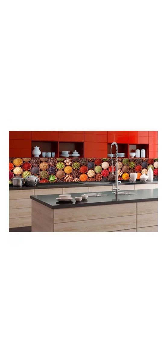 Autocolant perete bucătărie, Dimex, model condimente, multicolor, rezistent la apă şi căldură, rolă de 60x350 cm