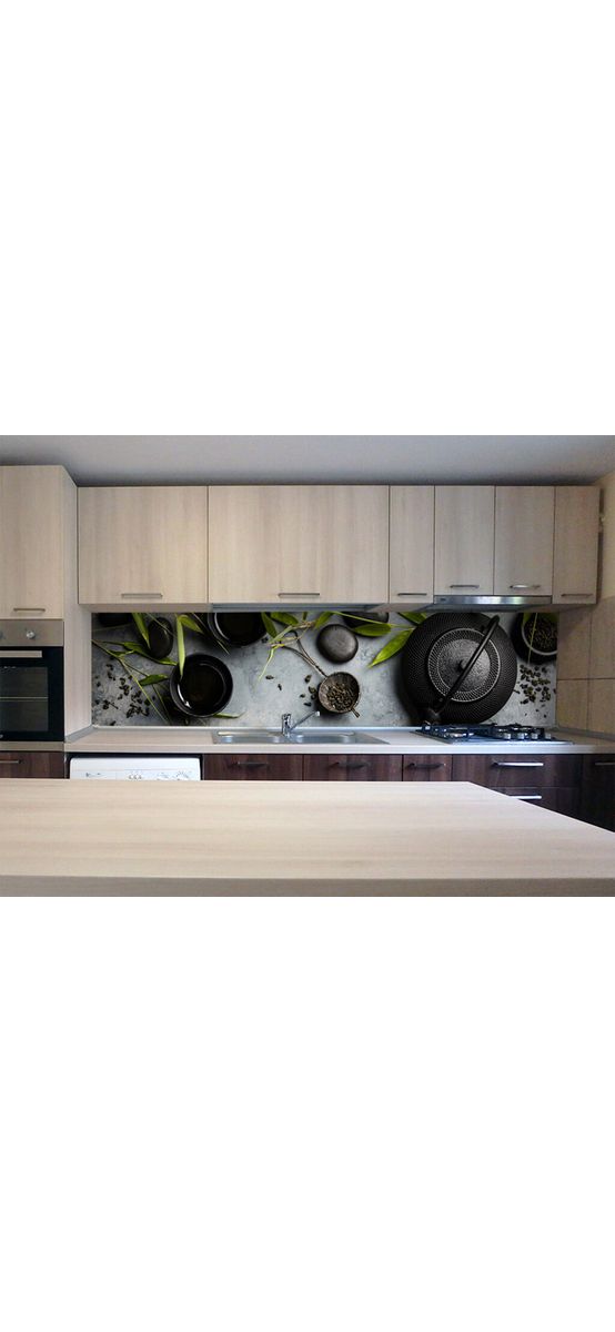 Autocolant perete bucătărie, Folina, model ceainice, rolă de 80x320 cm
