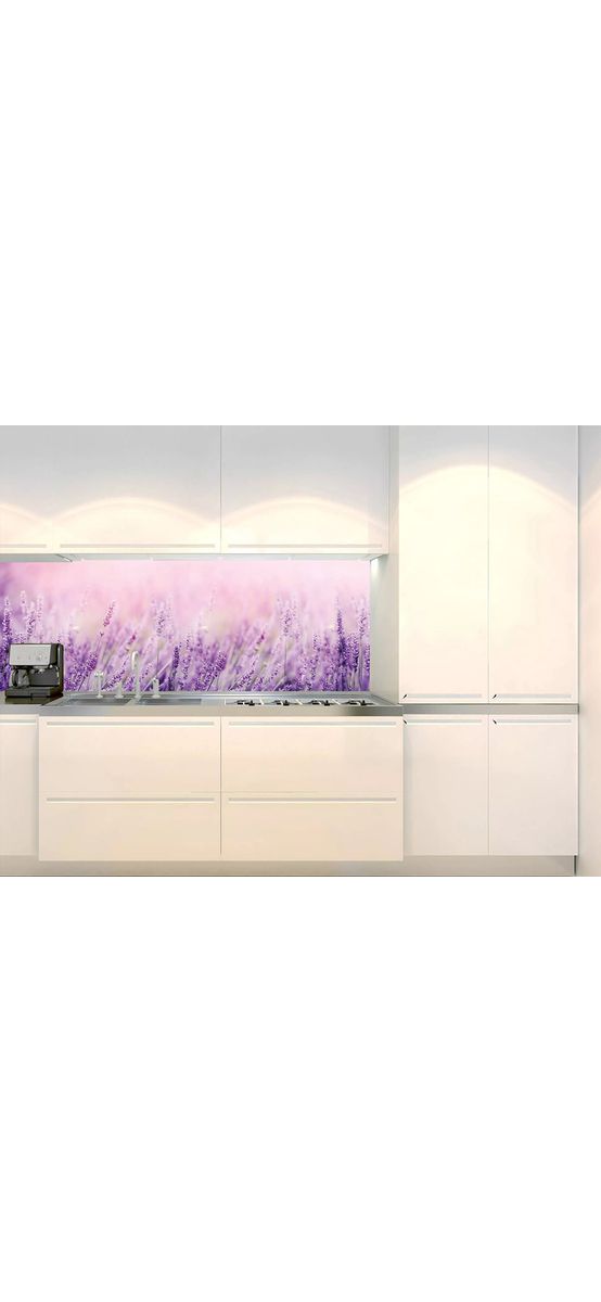 Autocolant perete bucătărie, Dimex Lavander, model floral violet, rezistent la apă şi căldură, rolă de 60x350 cm