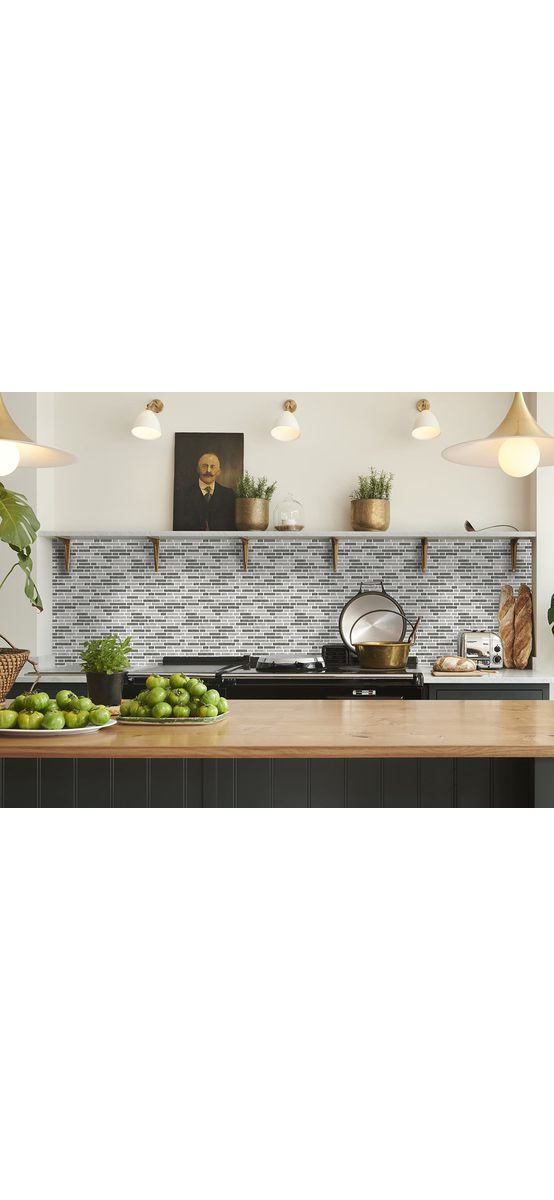 Autocolant perete imitaţie mozaic gri, Folina Dony, rezistent la apă şi căldură, rolă de 67x200 cm
