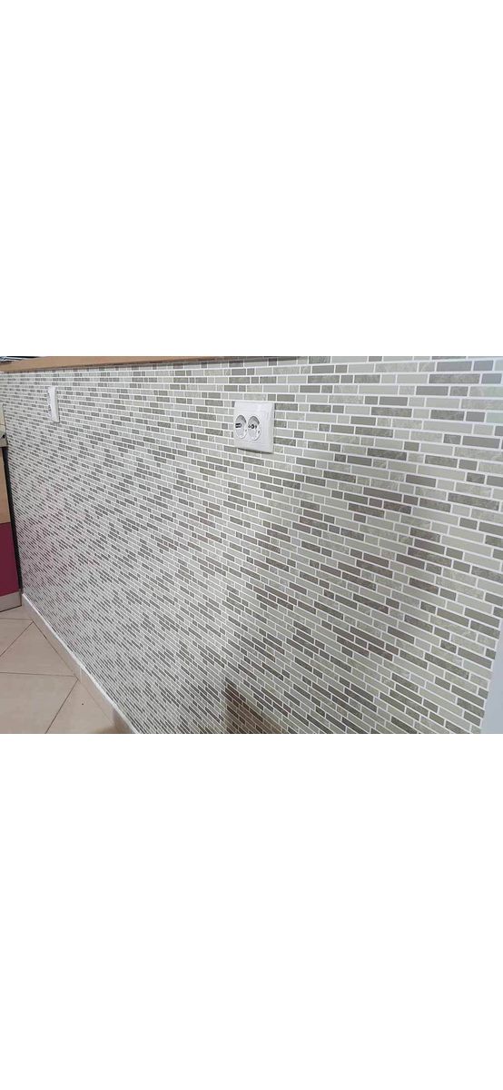 Autocolant perete imitaţie mozaic gri, Folina Dony, rezistent la apă şi căldură, rolă de 67x200 cm