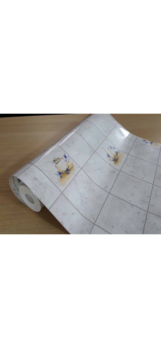 Autocolant perete Pot, Alkor, imitaţie faianţă gri, rolă de 45 cm x 5 metri