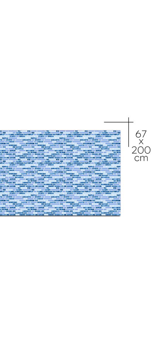 Autocolant perete baie și bucatărie, imitaţie mozaic albastru, rezistent la apă şi căldură, rolă de 67x200 cm