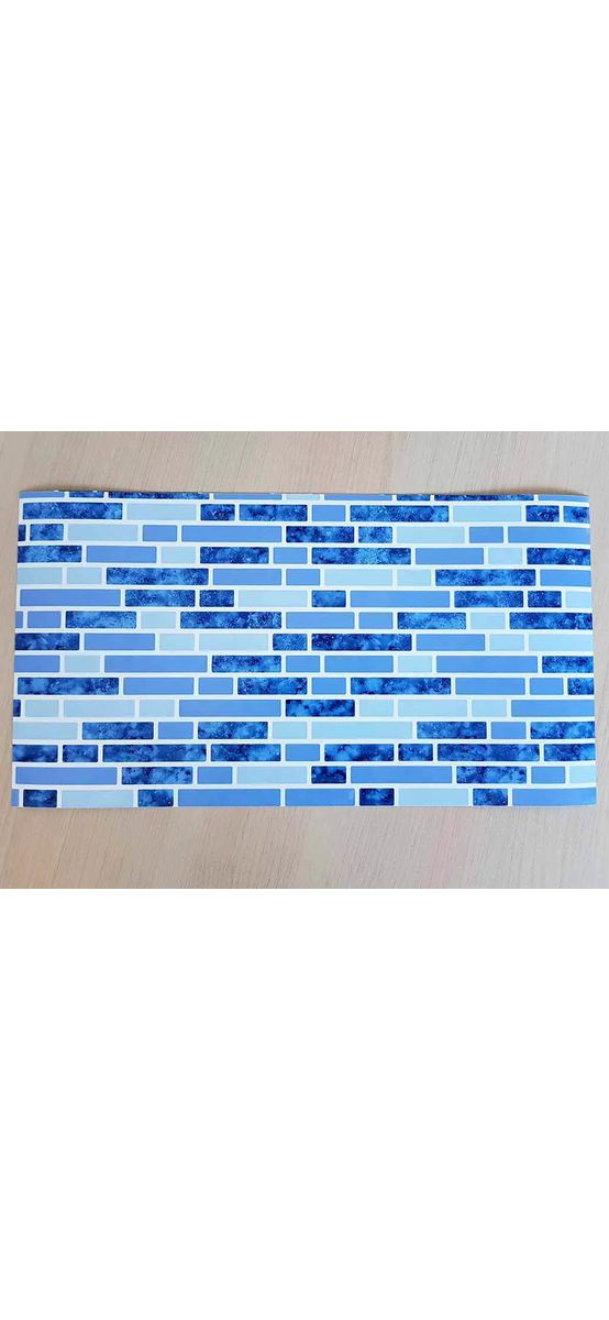 Autocolant perete baie și bucatărie, imitaţie mozaic albastru, rezistent la apă şi căldură, rolă de 67x200 cm