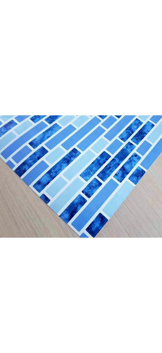 Autocolant perete baie și bucatărie, imitaţie mozaic albastru, rezistent la apă şi căldură, rolă de 67x200 cm