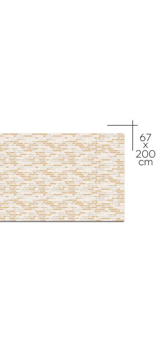 Autocolant perete baie și bucatărie, imitaţie mozaic bej, rezistent la apă şi căldură, rolă de 67x200 cm