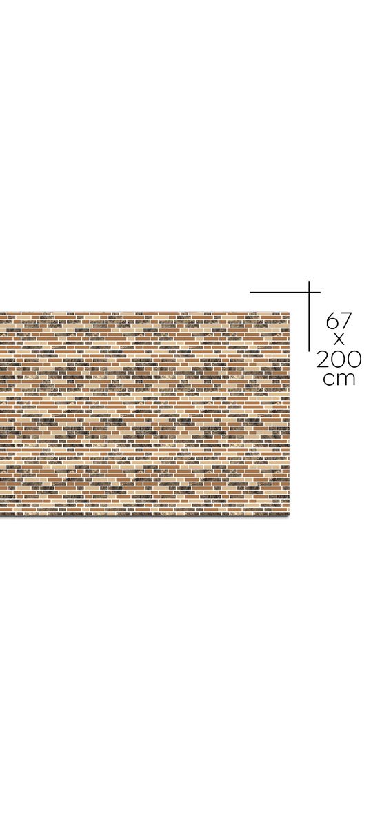 Autocolant perete baie și bucatărie, imitaţie mozaic bej și maro, rezistent la apă şi căldură, rolă de 67x200 cm