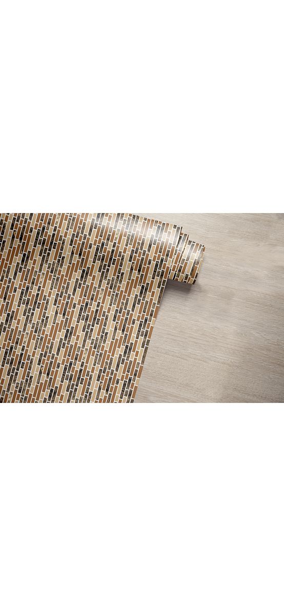 Autocolant perete baie și bucatărie, imitaţie mozaic bej și maro, rezistent la apă şi căldură, rolă de 67x200 cm