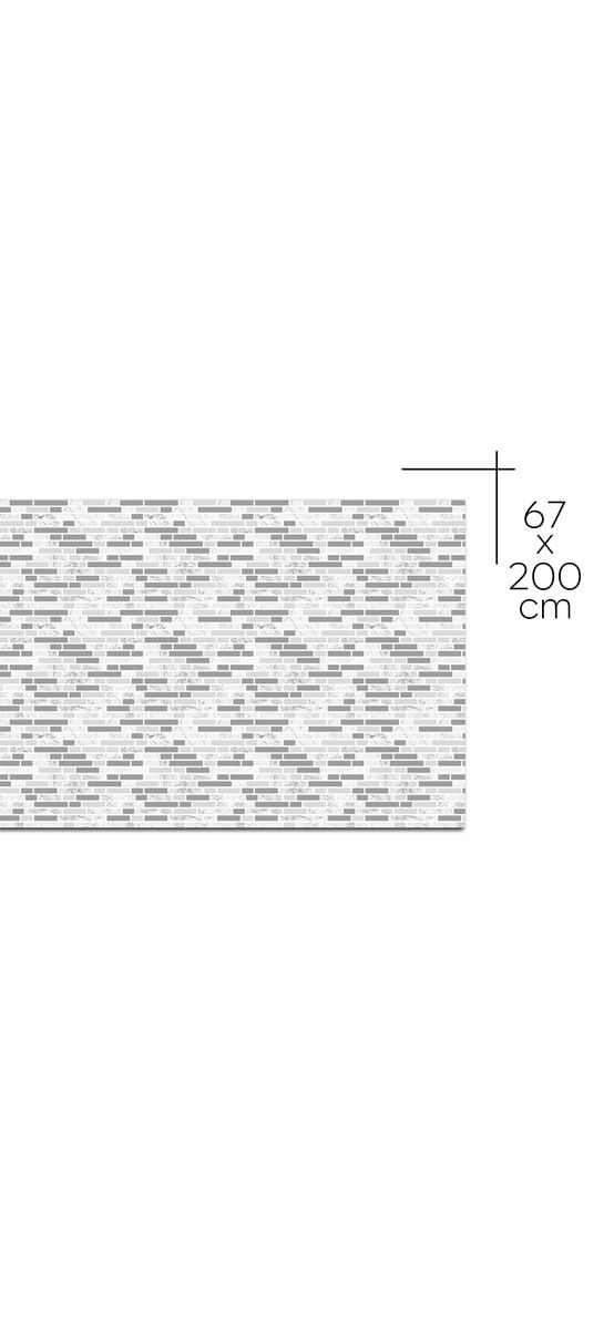 Autocolant perete baie și bucatărie, imitaţie mozaic gri, rezistent la apă şi căldură, rolă de 67x200 cm