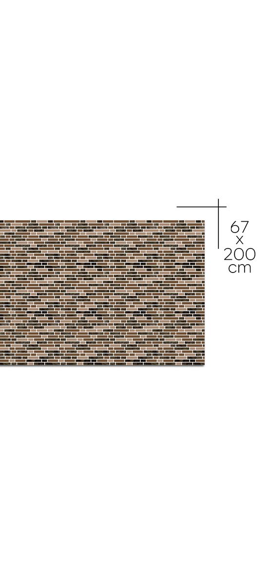 Autocolant perete baie și bucatărie, imitaţie mozaic maro, rezistent la apă şi căldură, rolă de 67x200 cm