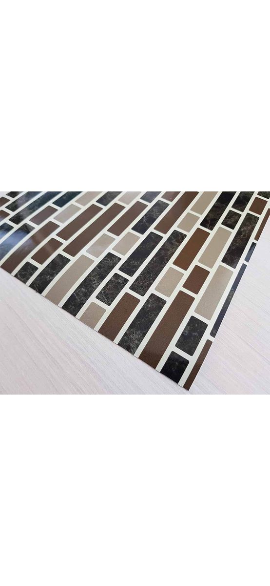 Autocolant perete baie și bucatărie, imitaţie mozaic maro, rezistent la apă şi căldură, rolă de 67x200 cm