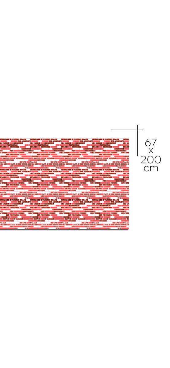 Autocolant perete baie și bucatărie, imitaţie mozaic roșu, rezistent la apă şi căldură, rolă de 67x200 cm