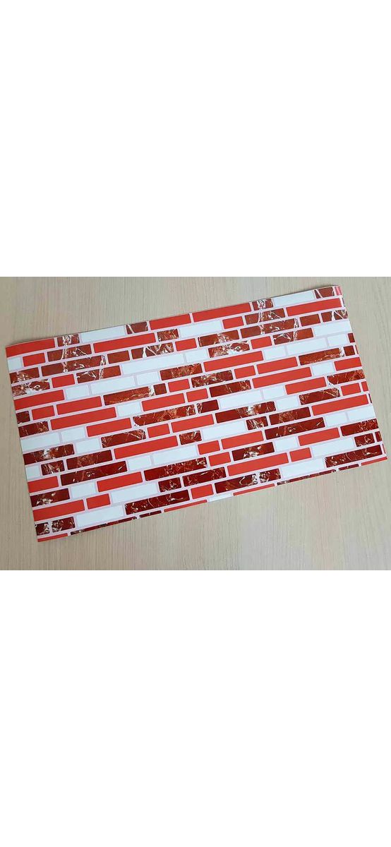 Autocolant perete baie și bucatărie, imitaţie mozaic roșu, rezistent la apă şi căldură, rolă de 67x200 cm