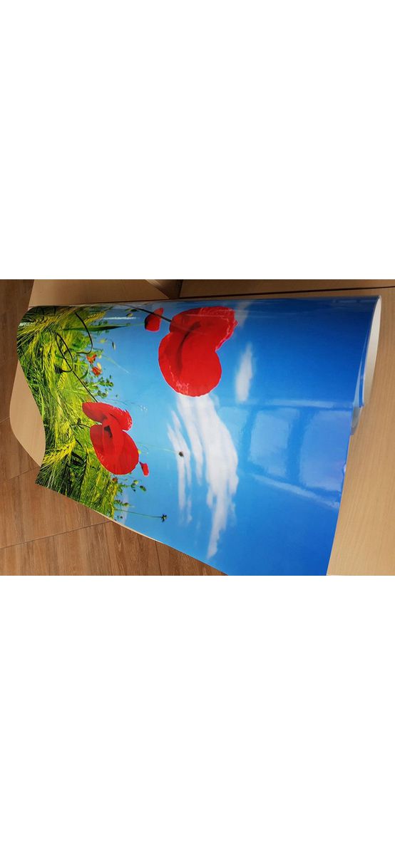 Autocolant perete, Folina, Câmp cu Maci, decor contrablat bucătărie, 80x400 cm
