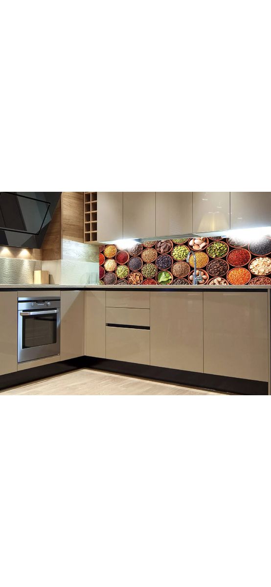 Autocolant perete bucătărie, Dimex, model condimente, multicolor, rezistent la apă şi căldură, rolă de 60x350 cm