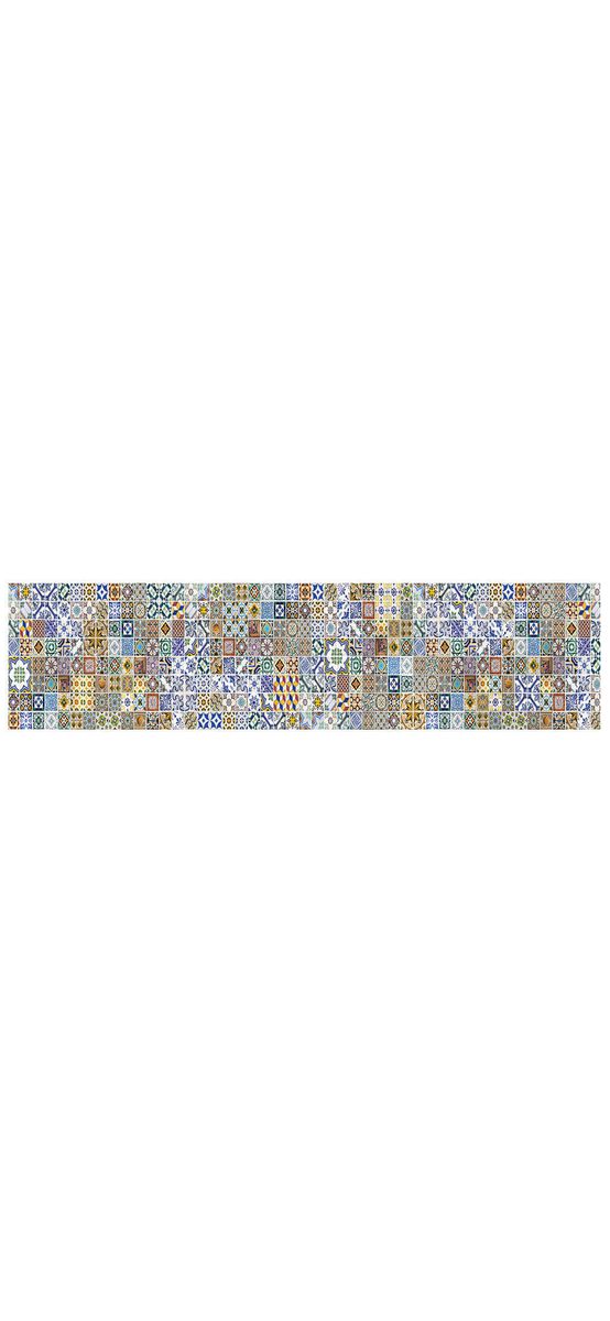 Autocolant perete backsplash, Dimex Portugal Tiles, faianţa decorativă multicoloră, rezistent la apă şi căldură, rolă de 60x350 cm