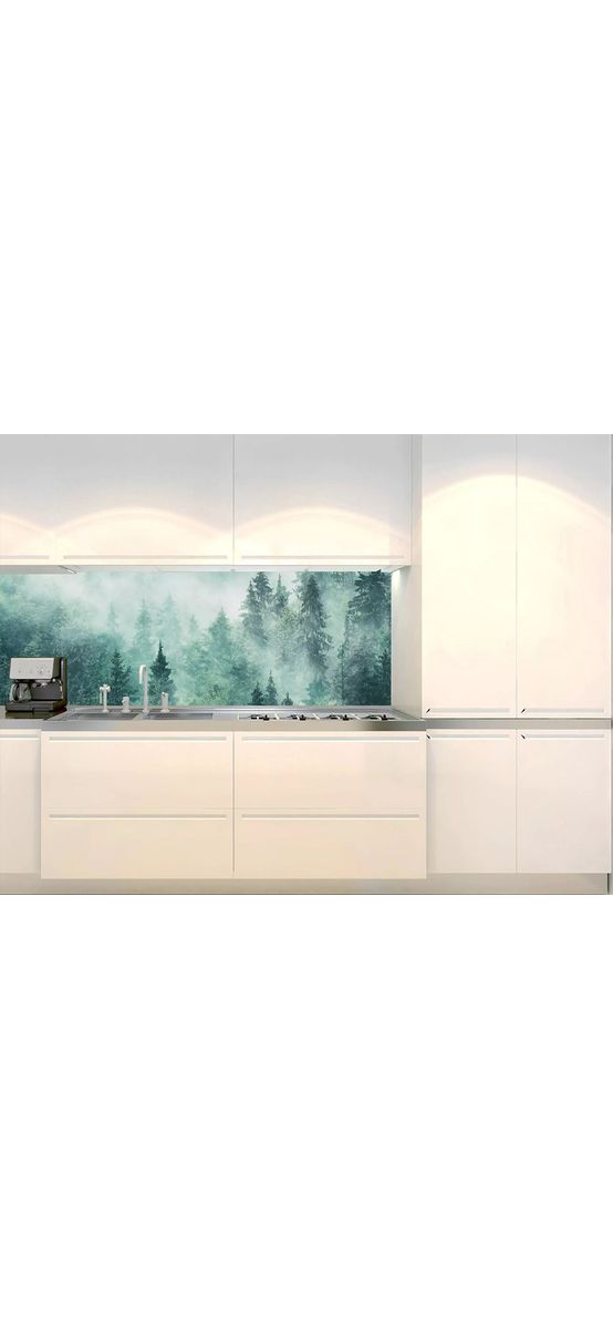 Autocolant perete bucătărie, Dimex Foggy Forest, verde, rezistent la apă şi căldură, rolă de 60x350 cm