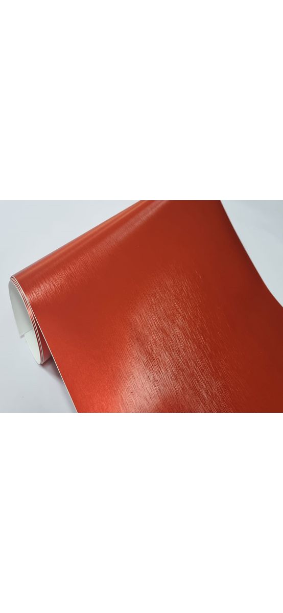Autocolant roşu cărămiziu cu efect metalic mat brushed, pentru cutter plotter, rolă de 30x200 cm