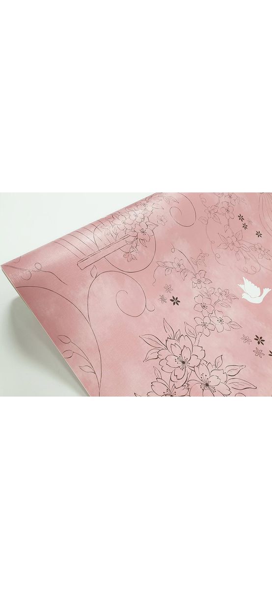 Autocolant decorativ, MagicFix, Bird Garden, roz, 100 cm lăţime
