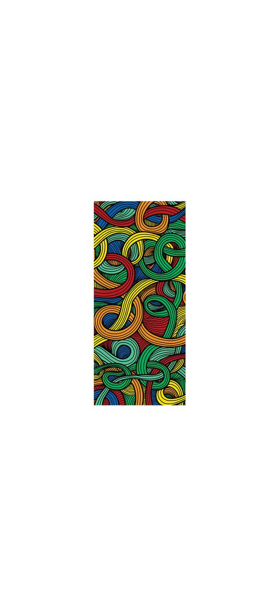 Autocolant uşă Swirls, Folina, model multicolor, dimensiune autocolant 92x205 cm