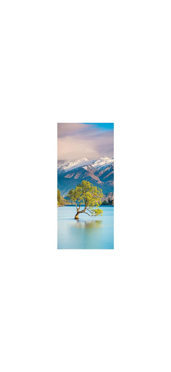 Autocolant uşă Peisaj de munte 5, Folina, model multicolor, dimensiune autocolant 92x205 cm