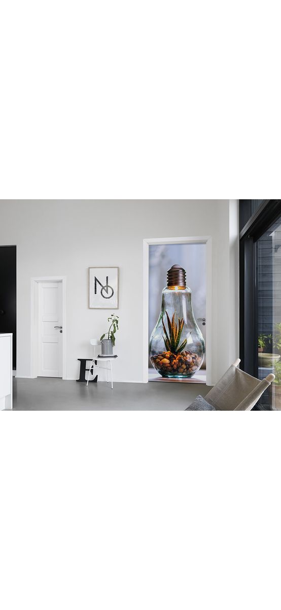 Autocolant uşă Aloe, Folina, model multicolor, dimensiune autocolant 92x205 cm