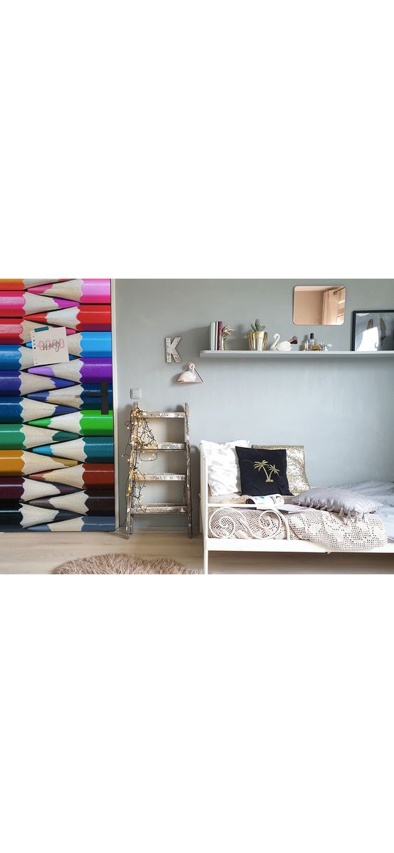 Autocolant uşă Creioane colorate, Folina, model multicolor, rolă de 92x205 cm