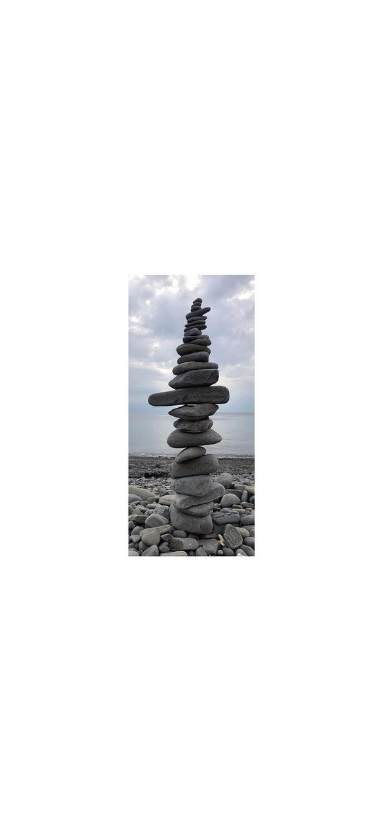 Autocolant uşă Pietre Zen, Folina, culoare gri, dimensiune autocolant 92x205 cm