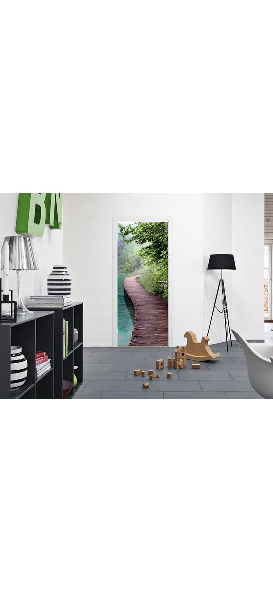 Autocolant uşă Ponton, Folina, model cu peisaj, dimensiune autocolant 92x205 cm
