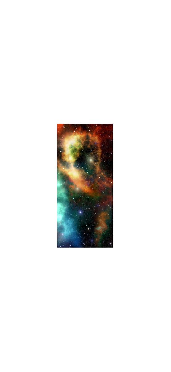 Autocolant uşă Univers, Folina, model multicolor, dimensiune autocolant 92x205 cm