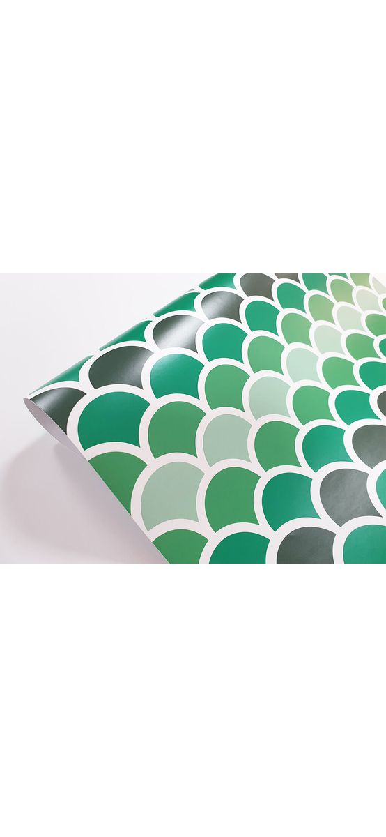 Autocolant decorativ, Folina, model geometric verde, 100 cm lăţime 