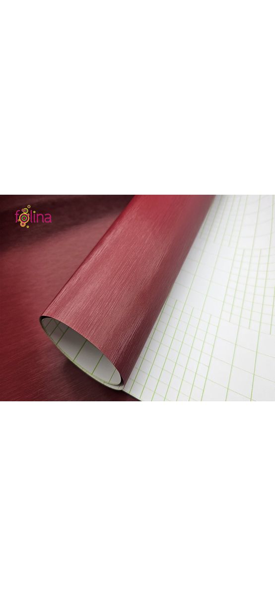 Autocolant vişiniu cu efect metalic brushed, aspect mat, rolă de 100x200 cm