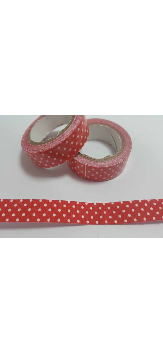 Bandă adezivă decorativă roşie cu buline