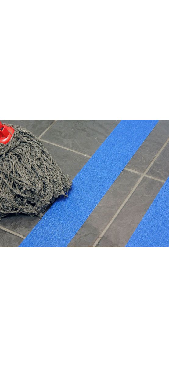 Bandă antialunecare, antiderapantă, autoadezivă cu granulație grosieră, culoare albastră, ideală pentru scări și podele, rolă 5 cm x 5 m