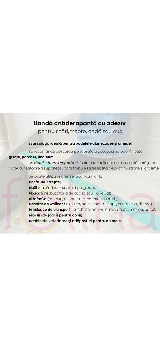 Bandă antiderapantă autoadezivă pentru scări, cadă sau duș, culoare cyan, rolă 2,5 cm x 100 cm