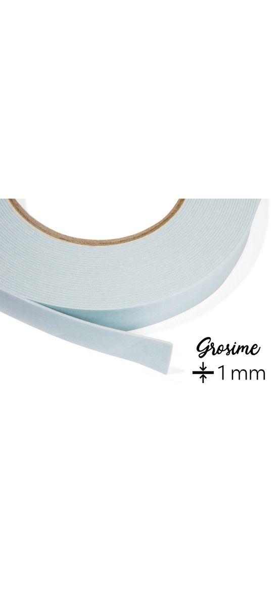 Bandă dublu adezivă buretoasă Orabond 1811, rolă de 5cm x 25m, grosime 1mm