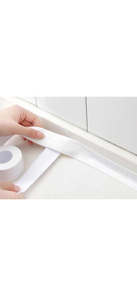 Bandă etanşare autoadezivă albă, Folina ETF12, rolă de 6 cm x 3,2 m, racletă de aplicare inclusă