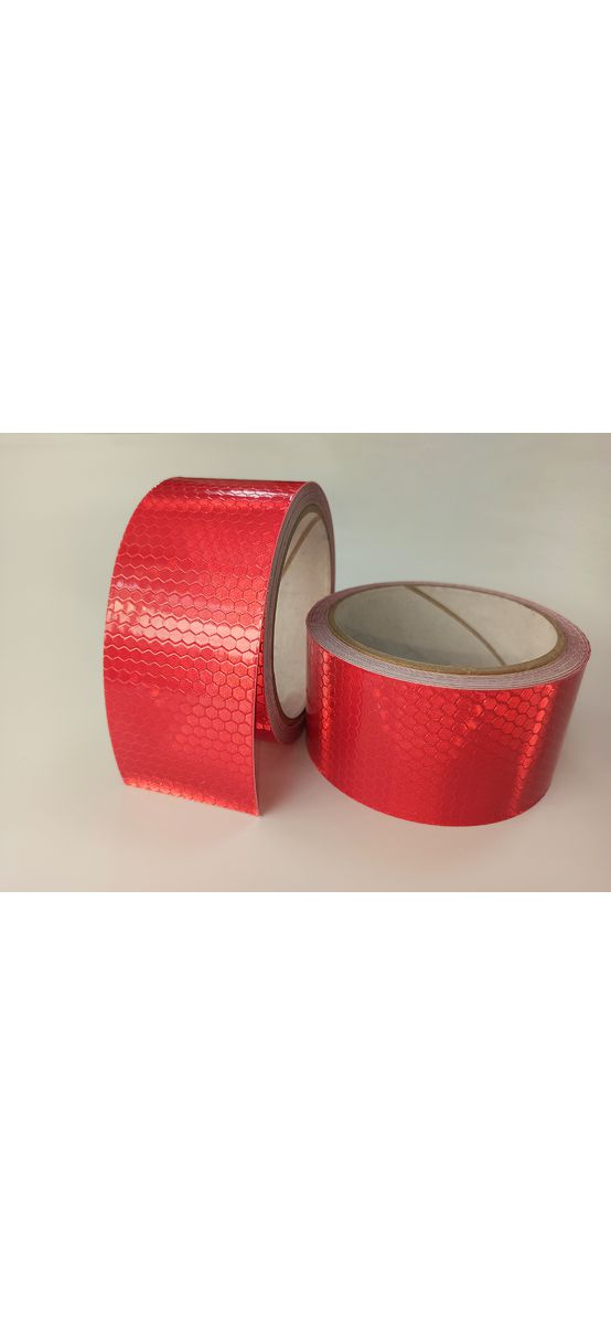 Bandă reflectorizantă autoadezivă de marcaj contur de culoare roșie pentru siguranța rutieră, rolă 5 cm x 5 m