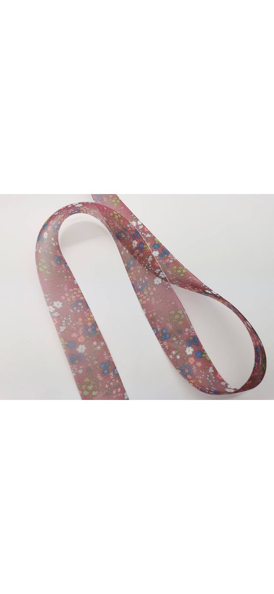 Panglică satin, Folina, vişinie cu flori, rolă de 4 cmx10 metri