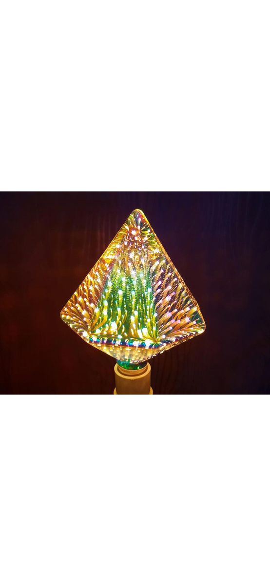 Bec decorativ 3D, Folina, LED Multicolor, E27 - Tip