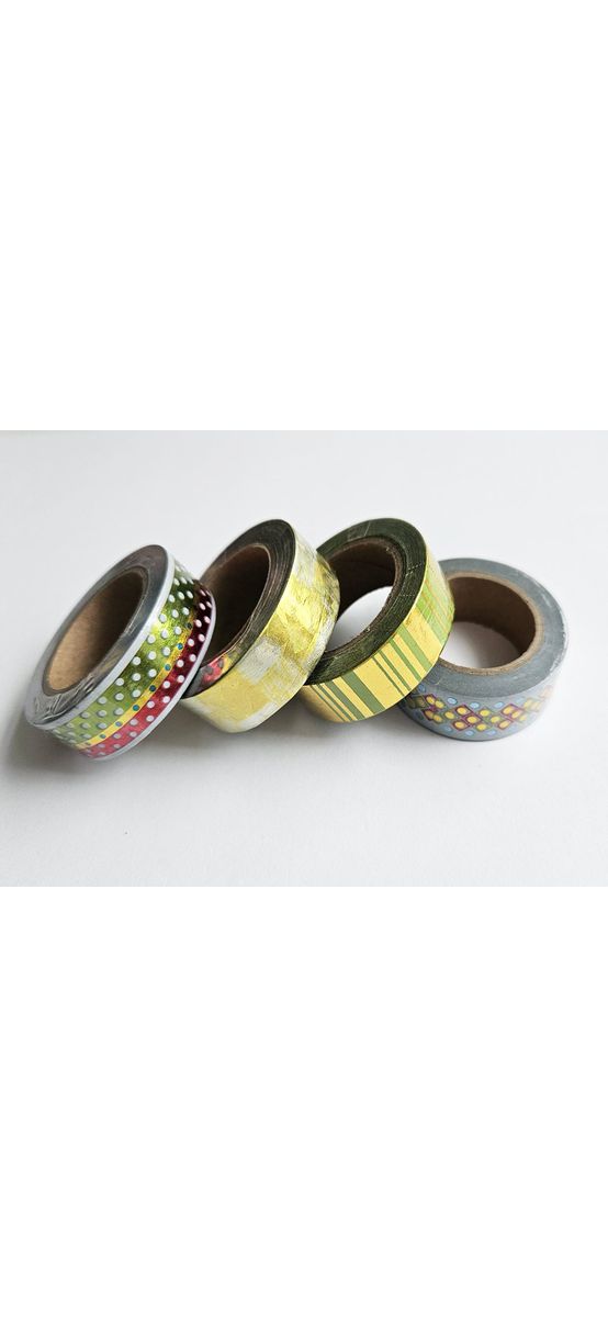 Set 4 role washi tape, benzi adezive decorative, modele metalice