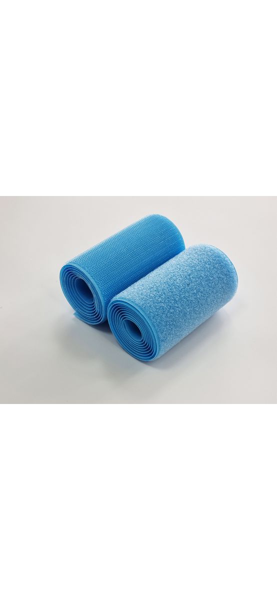 Set bandă arici, Velcro fără adeziv, benzi Hook and Loop, set bandă cu scai și puf ideală pentru cusut, role cu lățimea de 10cm - culoarea bleu